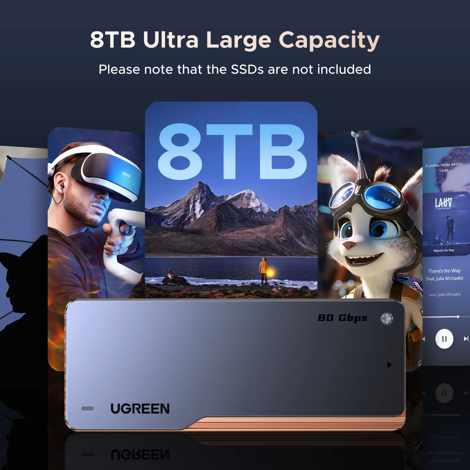 UGREEN 80Gbps 8TB M.2 NVMe SSD Enclosure - Image 4