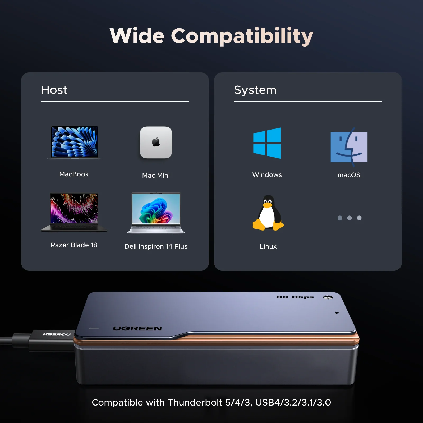 UGREEN 80Gbps 8TB M.2 NVMe SSD Enclosure - Image 8